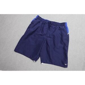 Nike Swim Trunks Mens Large Blue Elastic Waist Mesh Lined Pockets Microfiber